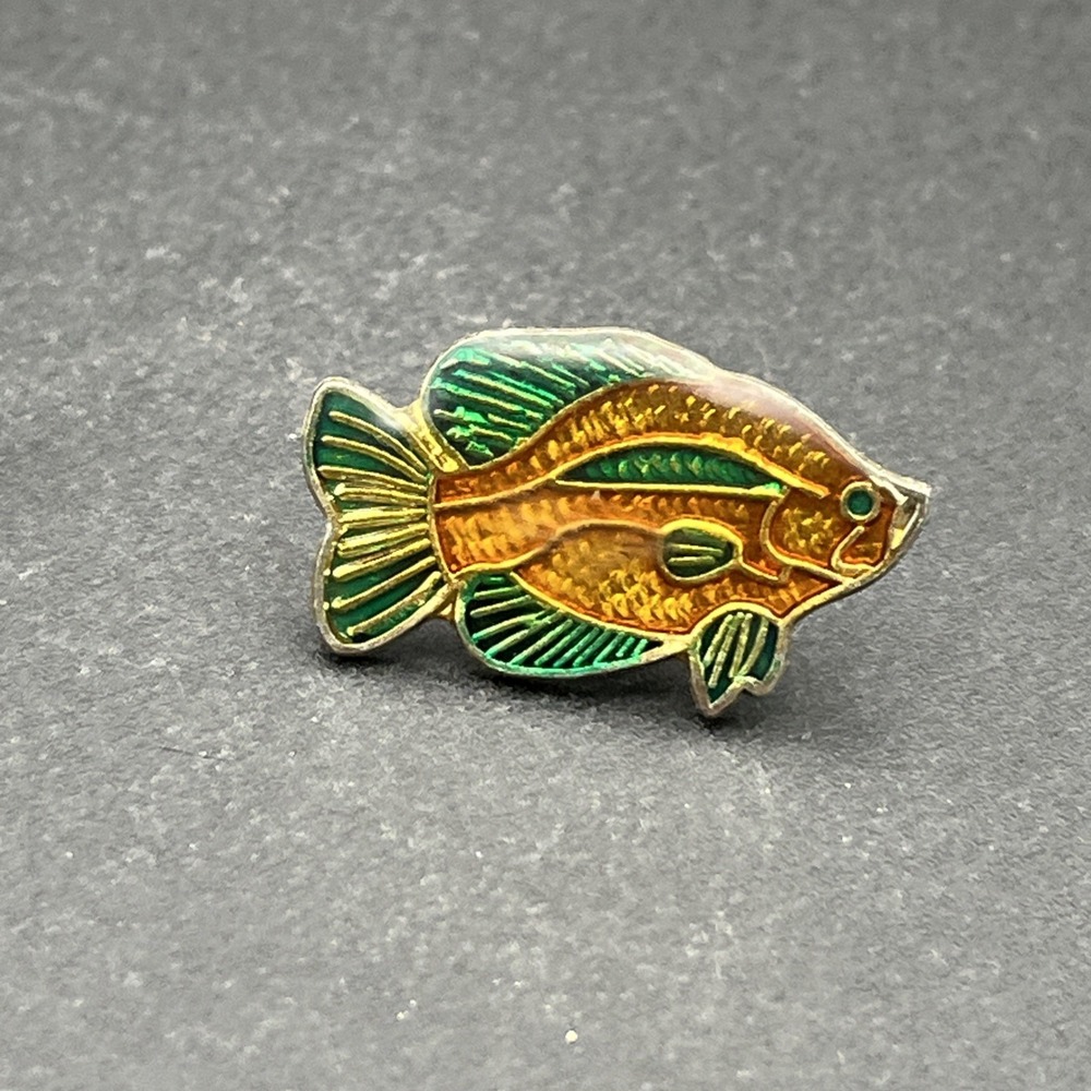 Bass Fish Orange Green Lapel Hat Pin